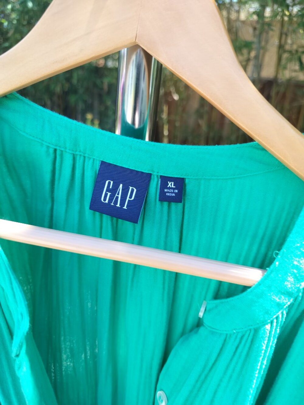 GAP Green Gauze Belted Shirt Dress Size XL - Picture 8 of 9